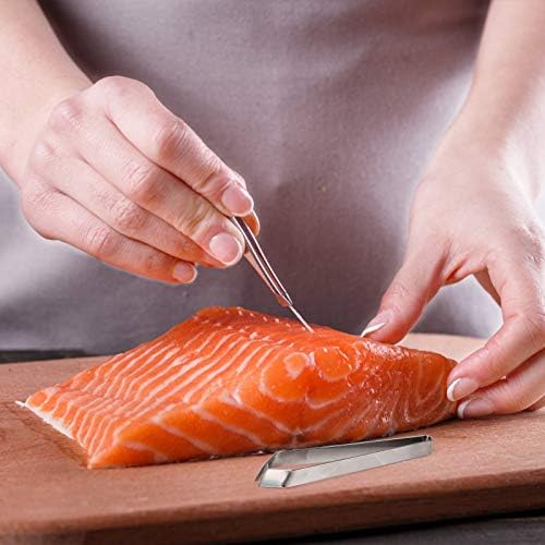 3PCS Fish Tweezers Professional Stainless Steel Kitchen Jubaopen Fish Bone Remover Tweezers Stainless Bone Remover Tweezers for Chef Cooking Utensils Removing Fish Bones/Chicken Feathers, Beauty Tools