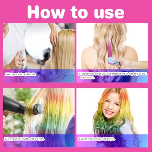 Paminify 8 Colors Kids Washable Hair Chalk For Girls Boys,Safe Temporary Hair Dye Color Makeup For Kids Adults,Ideal For Sport Events Birthday Halloween Party Christmas Carnival Singer Concerts Cosplay thumb #3