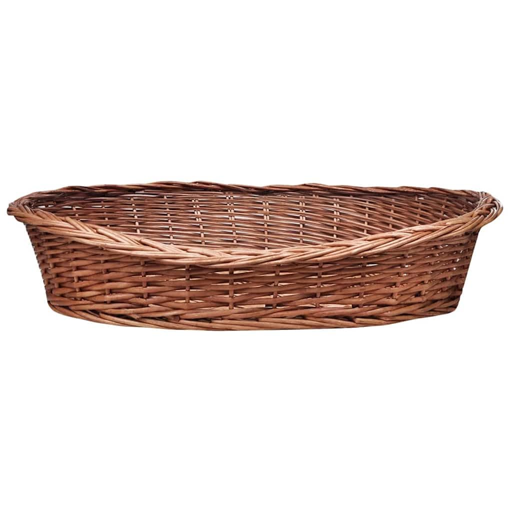 Hundebett aus Weide Natur 90 cm, Robustes Hundekörbchen, weiches Haustierbett für Welpe und Katze, rutschfeste, abziehbare Matte, ideal als kuscheliger Schlafplatz und Hundematte für Reisen