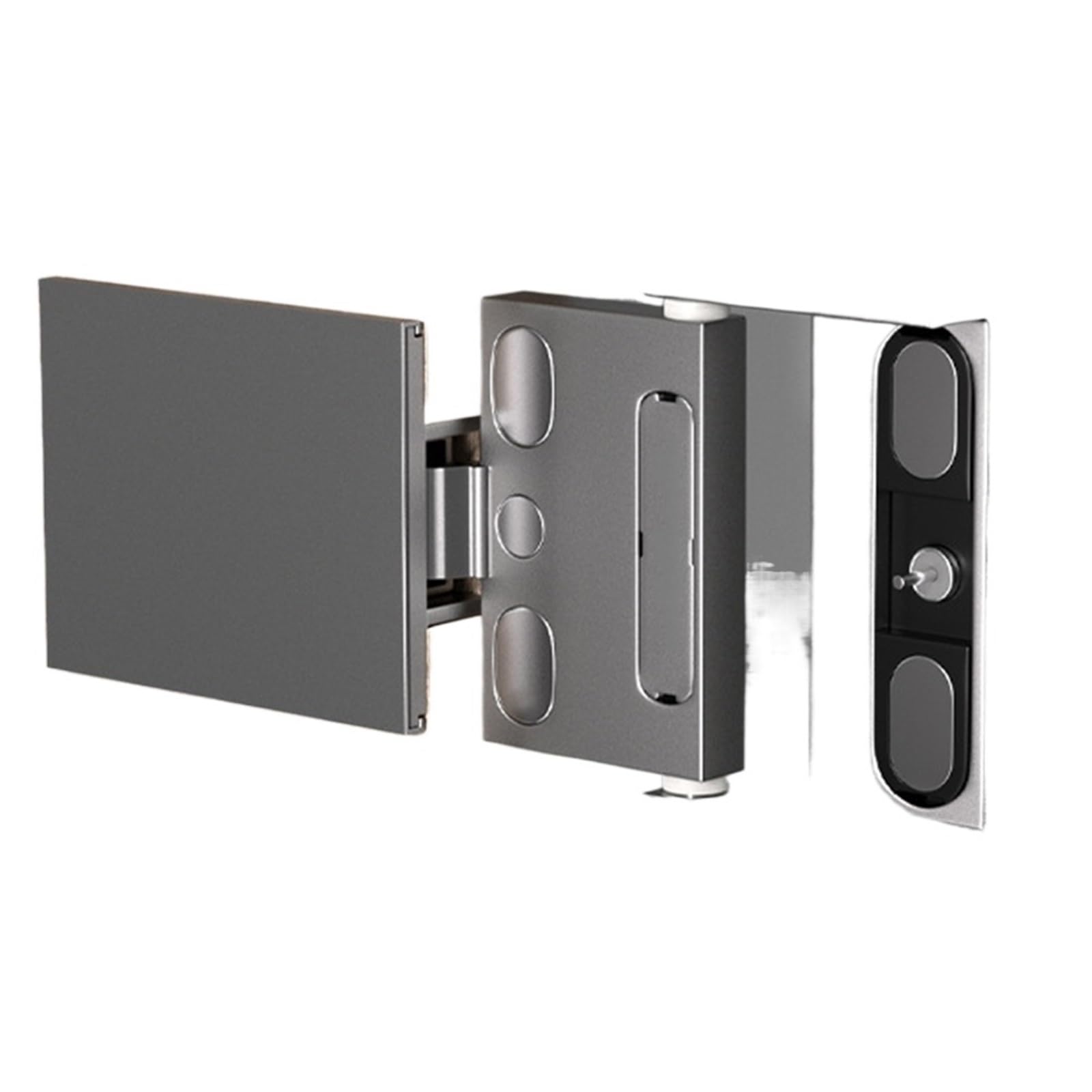 1Set Three-Dimensional Adjustable Invisible Hinge Hidden Door Hinge(Light Gray)
