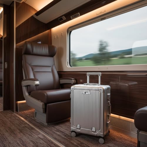 Posh Valigia Da Cabina M - Scomparto Laptop E Telaio In Alluminio 45L - Trolley Business Rigido In Policarbonato 55X38X25 Cm - Chiusura Tsa, Portabicchieri, Copertura Protettiva E Design Elegante - 6