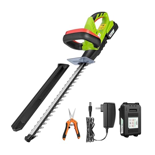 VIVOSUN 20" Cordless Hedge Trimmer, 20V Electric Bush Trimmer, 1400 RPM Shrub Trimmer, Dual-Action Laser Blade, 3/5" Cutting Capacity, Lightweight & Compact Trimmer, Battery and Fast Charger