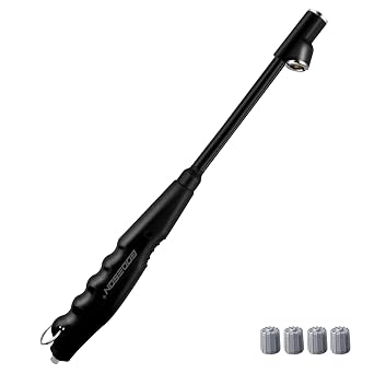 GODESON Truck Tire Pressure Gauge,10-150 PSI Dual Head Air Gauge with PVC Handle for Dually Tires and Schrader Valve, Accurate Analog 13.3" Tire Pressure Checker for Car, SUV, RV, Motorcycle Black