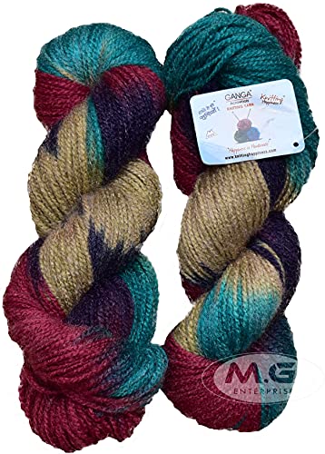 Image of M.G ENTERPRISE Z Tanzan Mix Wool Ball Hand /Art Craft Soft Fingering Crochet Hook Yarn, Needle Knitting Thread Dyed, Thick Chunky 150 gm