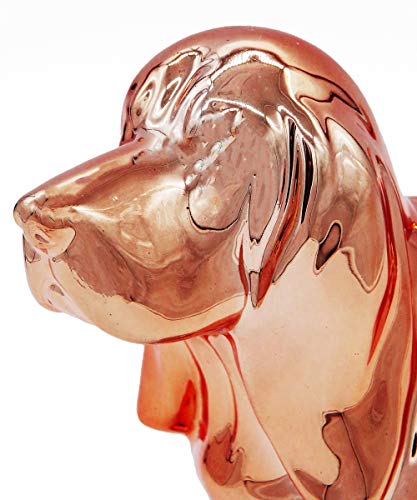 Nayothecorgi Basset Hound Dog Statue - Metallic Rose Gold Standing Ceramic Dog Statue - Decorative Dog Sculpture For Garden Or Home Décor - Basset Hound Dog Outdoor Statue - (10.5” X 4.0” X 6.0”) #TOP4
