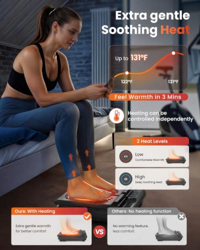 Image of COMFIER Vibration Foot Massager with Heat, Foot Vibrating Plate with 30 Speed Levels & 3 Modes, 3 Adjustable Angles, Remote Control Foot and Calf Massager for Tired Feet, Foldable for Home Office Use