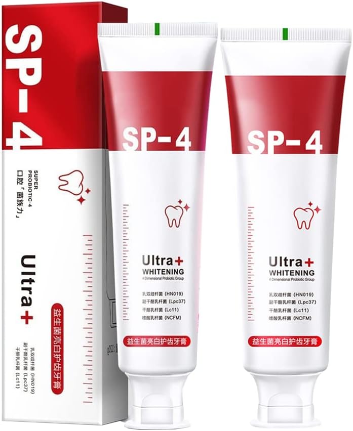 Sp-4 Toothpaste, sp-4 Probiotic Toothpaste, SP-4 Brightening Toothpaste Fresh Breath Toothpaste, Sp4 Toothpaste Whitening (2PCS)