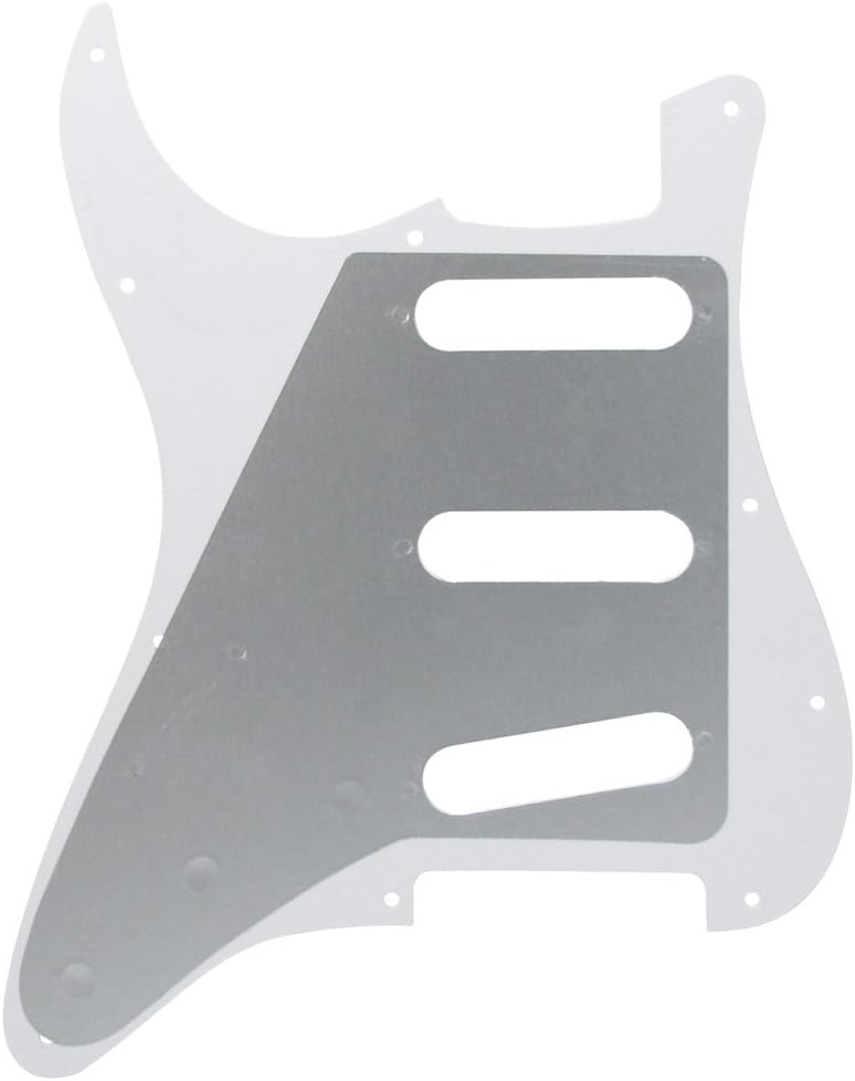 FLEOR 11 Holes Set of Electric Guitar SSS Style Pickguard with Back Plate Mounting Screws for USA/MEX ST Guitar Part,1Ply White - Image 5