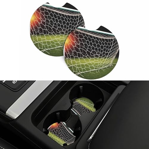 Portavasos para carro 2 unidades con diseño de fútbol miniatura 7