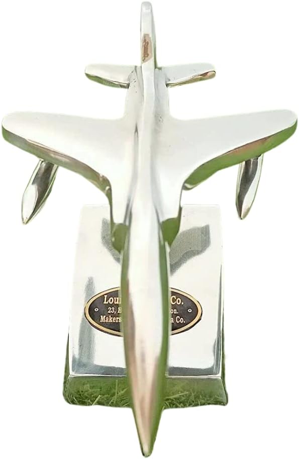 Aircraft Model Silver Plane, Home Decorations for Living Room, Table Top, Desk Shelf Decor Piece