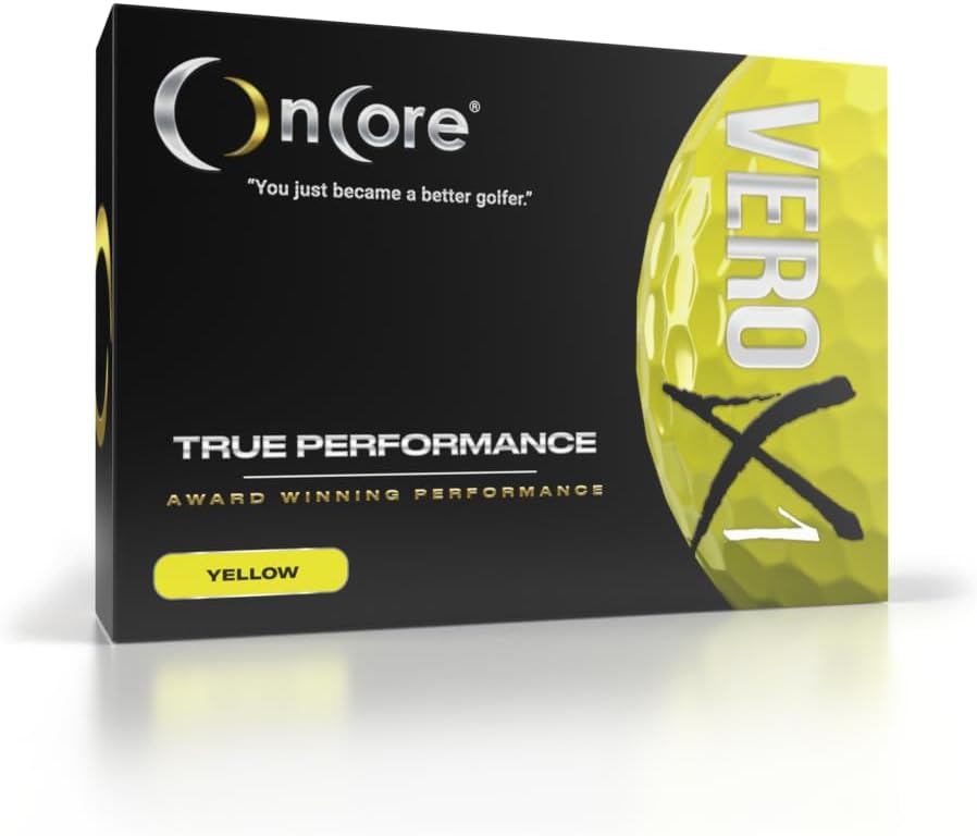 VERO X1 Golf Balls - Yellow (One Dozen | 12 Premium Golf Balls) - Tour Performance Balls