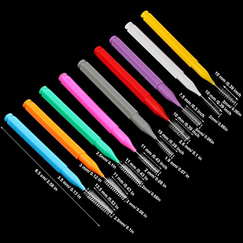 Image of Patelai 100 Pieces Braces Dental Brush for Cleaner Interdental Toothpick Dental Tooth Flossing Head Oral Hygiene Flosser Toothpick Cleaners Tooth Tool(Mixed Colors,Mixed Sizes)
