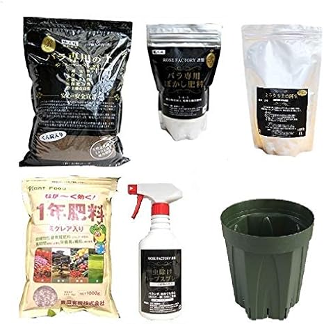 Amazon バラ苗入門セット 初心者用スターターズ6点セット ガーデニングセット 用土