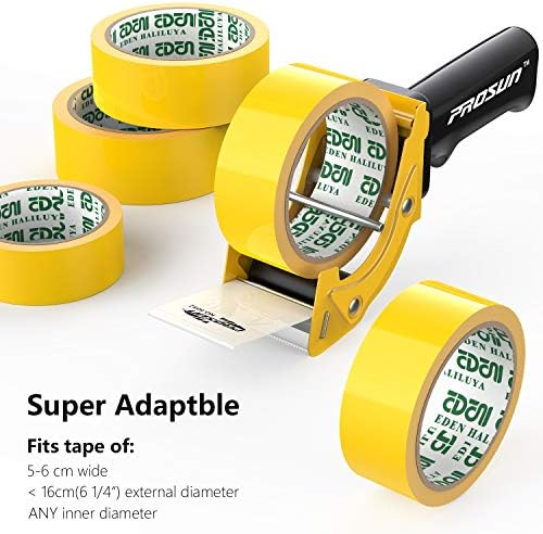 PROSUN Tape Gun Dispenser Fast Reload Packaging Heavy Duty Box Brown Paper roll Packing Tape Gun Dispenser sellotape Dispenser Heavy dut 48mm/50mm (2 Inch) TG01 (Yellow)