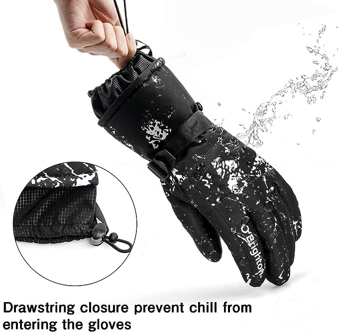 Miniatura 5 de Guantes de esquí para hombres y mujeres, guantes térmicos de invierno para pantalla táctil, impermeables, guantes de nieve para snowboard, esquí,