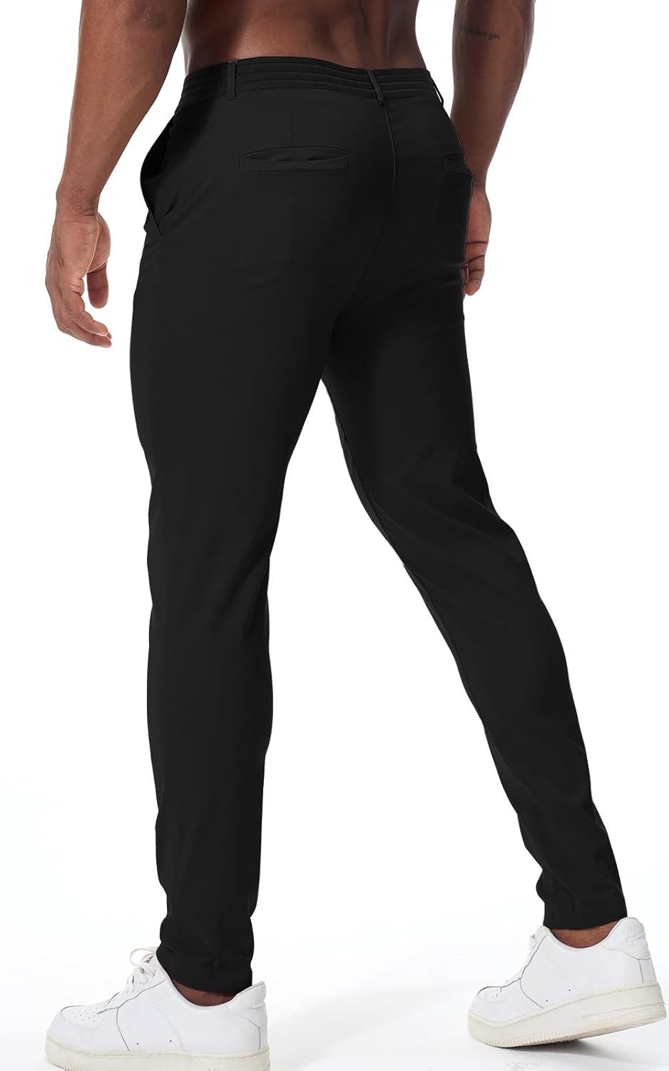 Men's Chino Casual Pants Slim Fit Skinny Tapered Cotton Dress Pants Stretch Jogger Golf Sweatpants with Pockets - Image 3