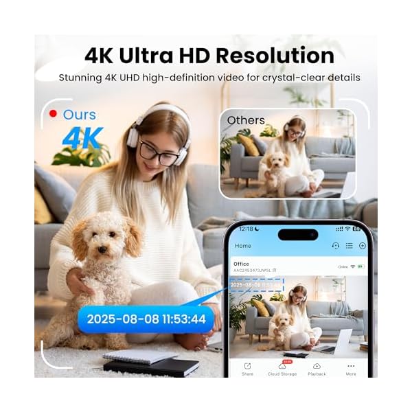 Hidden Camera, Spy Camera with Real-Time Recording, AI Motion Detection 4K Nanny Cam Hidden Camera, Mini Camera with Cloud & SD Storage, Night Vision Spy Cam, Indoor Camera for Baby, Pet and Older - Image 3