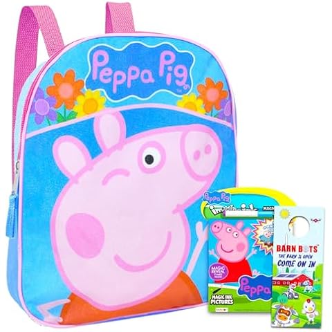 Color Shop Peppa Pig Mini Backpack for Girls - Peppa Pig School Supplies Bundle with 11 Peppa Pig Backpack, More (Peppa Pig Preschool Backpack, Peppa Pig travel bag) Cover