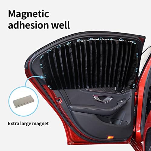 ZATOOTO Car Blackout Blinds, Magnetic Car Curtains Upgraded Thicker Material to Block Light , Provide Privacy, Black, 2PCS