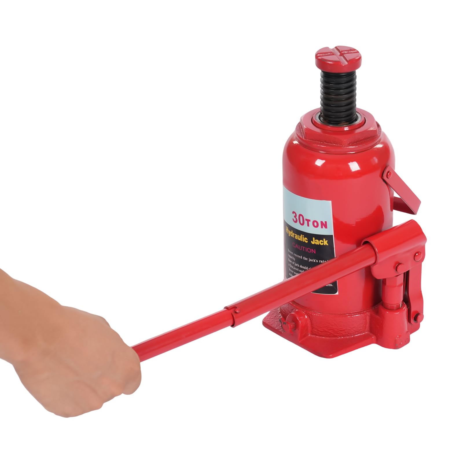 50T / 110231 lbs Hydraulic Bottle Jack, Hydraulic Stubby Low Profile Welded Bottle Jack for Garages Repair Shops and DIY Red