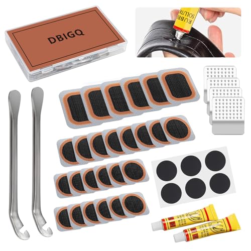 DBIGQ 40PCS Bike Tire Repair Kit Vulcanizing Patches Metal Rasp