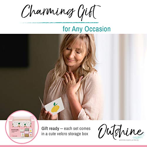 Outshine Blank Note Cards with Envelopes in Cute Storage Box - Set of 48 (Fruit) | 3.5" x 5" Bulk Blank Cards with Envelopes All Occasion | Greeting Cards, Thank You Cards, Birthday Cards