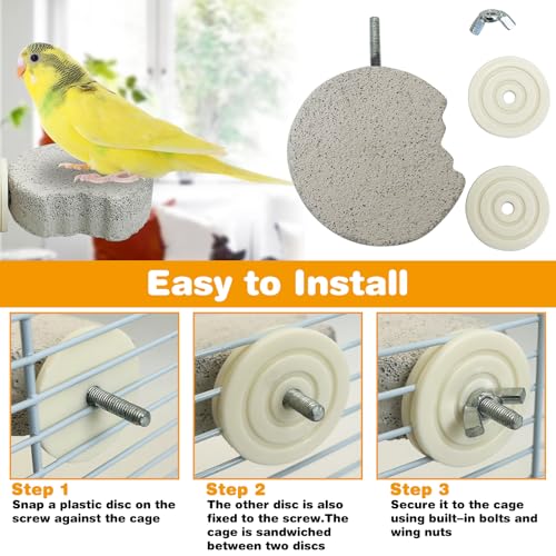 Image of PINVNBY 4 PCS Bird Perches Calcium Parrot Perch Stand Bird Beak Grinding Stone Foot Claws Trimmer Parrot Chewing Toys Bird Cage Accessories for Budgie Cockatiel Conure Lovebird Finch