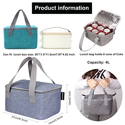 Yuminguhc 6 Cans Lunch Bag Women 4L Square Insulated Lunch Box Men Small Cooler Bag Reusable Thermal Lunch Tote Freezable For Adult Office Work Day Trip (Gray) #TOP2