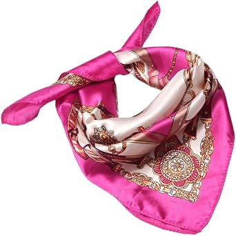 Lenço Feminino 50x50cm Estampado Seda para Cabelo Pescoço e Bolsa