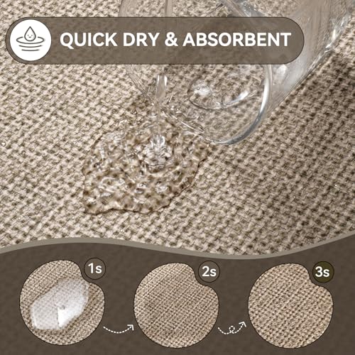 YDKGL Bathroom Rugs Mat 24x35, Ultra Thin Non Slip Bath Mats for Bathtub Quick Dry Absorbent Rubber Bathroom Mat Fit Under Door, Washable Half Round Bath Rugs Floor, Beige Brown by YDKGL - Used condition - Image 4