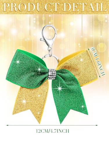 Image of Tondiamo Cheer Bow Keychain Cheer Keychain with Rhinestones Cheerleader Keyrings for Team Gift Cheerleading Sports Accessory