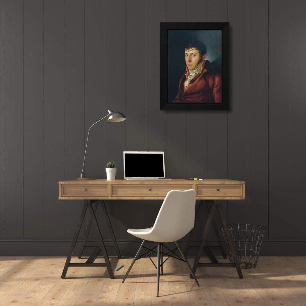 Philipp Otto Runge 19x24 Black Modern Framed Art Print Titled: The Painter and Writer Friedrich August Von Klinkowström (1808)