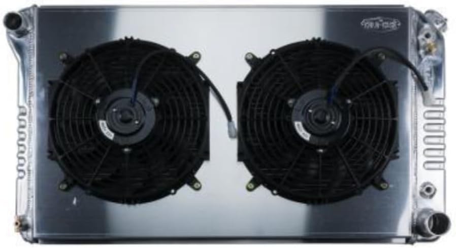 Cold Case Radiators GMT556AK Radiator and Fan, 34.15 in W x 18.6 in H x 3 in D, Driver Side Inlet, Passenger Side Outlet, Compatible with GM Fullsize Truck/SUV 1977-87, Kit