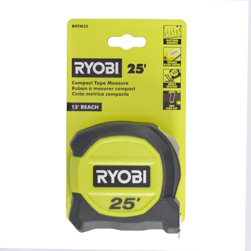 RYOBI 25 FT. Compact Tape Measure RHTM25