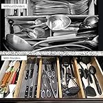 Utoplike 4 pcs Bamboo Kitchen Drawer Dividers Large, Adjustable Drawer Organizers, Spring Loaded, Works in Kitchen, Dresser, Bathroom, Bedroom, Drawer, Desk - Image 5