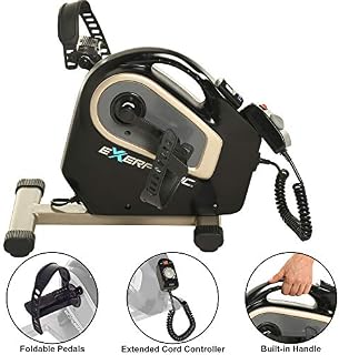 Exerpeutic 2000M Motorized Electric Legs and Arms Pedal Exerciser Mini Exercise Bike, Black