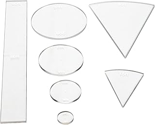 7 Pcs Spell AOE Damage Template Set for DND, Clear Acrylic Area of Effect Spell Templates Set, Acrylic Game Accessories Include 4 Circle 2 Cone 1 Line Templates for Tabletop DM