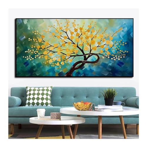 Peinture abstraite arbre de vie fleur de prunier de salon