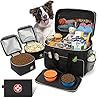Pmpete-Dog-Travel-Bag-Airline-Approved-Week-AwayOvernight-Accessories-Tote-Organizer-with-Multi-Function-PocketsPet-Travel-Set-for-Dog-and-Cat2-Collapsible-Dog-Travel-BowlsBlack Pet Travel Set for Dog
