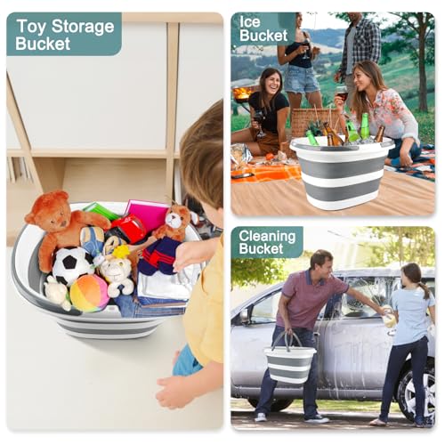 image for BIDFUL Collapsible Mop Bucket with Handle for Cleaning, 16L(4.2 Gallon