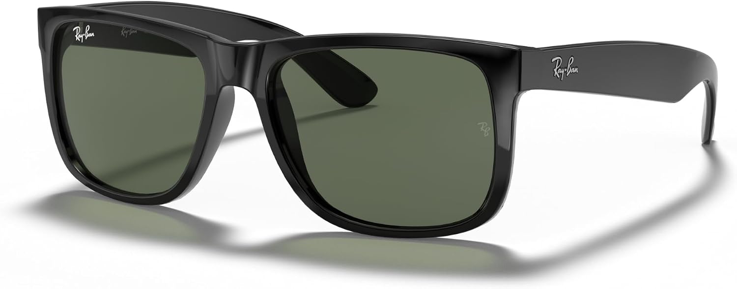 Ray-Ban RB4165 Justin 601/71 55MM Black/Plastic Lens Green Square Sunglasses for Men