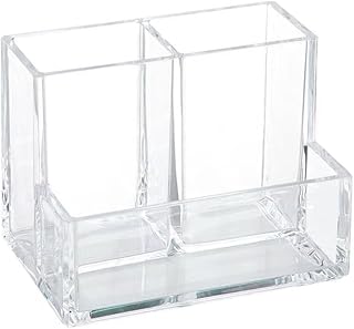 ペンスタンド ペン立て 透明 アクリル ペンたて 3段仕切り 収納ボックス 机の上 アクリルデスク収納ケース 小物入れ 整理 文房具 化粧品 鉛筆収納ケース 家庭 オフィス 教室 浴室