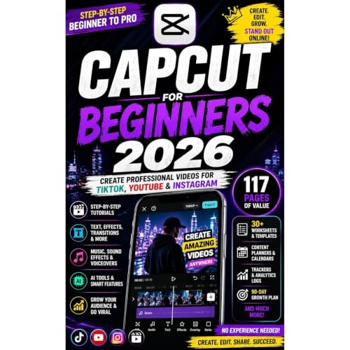 CapCut for Beginners 2026 Audiolibro Por david melville arte de portada