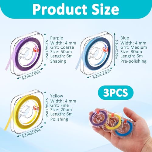 Zahn Schleifpapier, 3 Bände Zahnschleifpapier (4mm x 6m) Zahnschleifpapier für Zwischenräume Zähne Polieren Dental Polierstreifen Zahnband zum Polieren von Zähnen