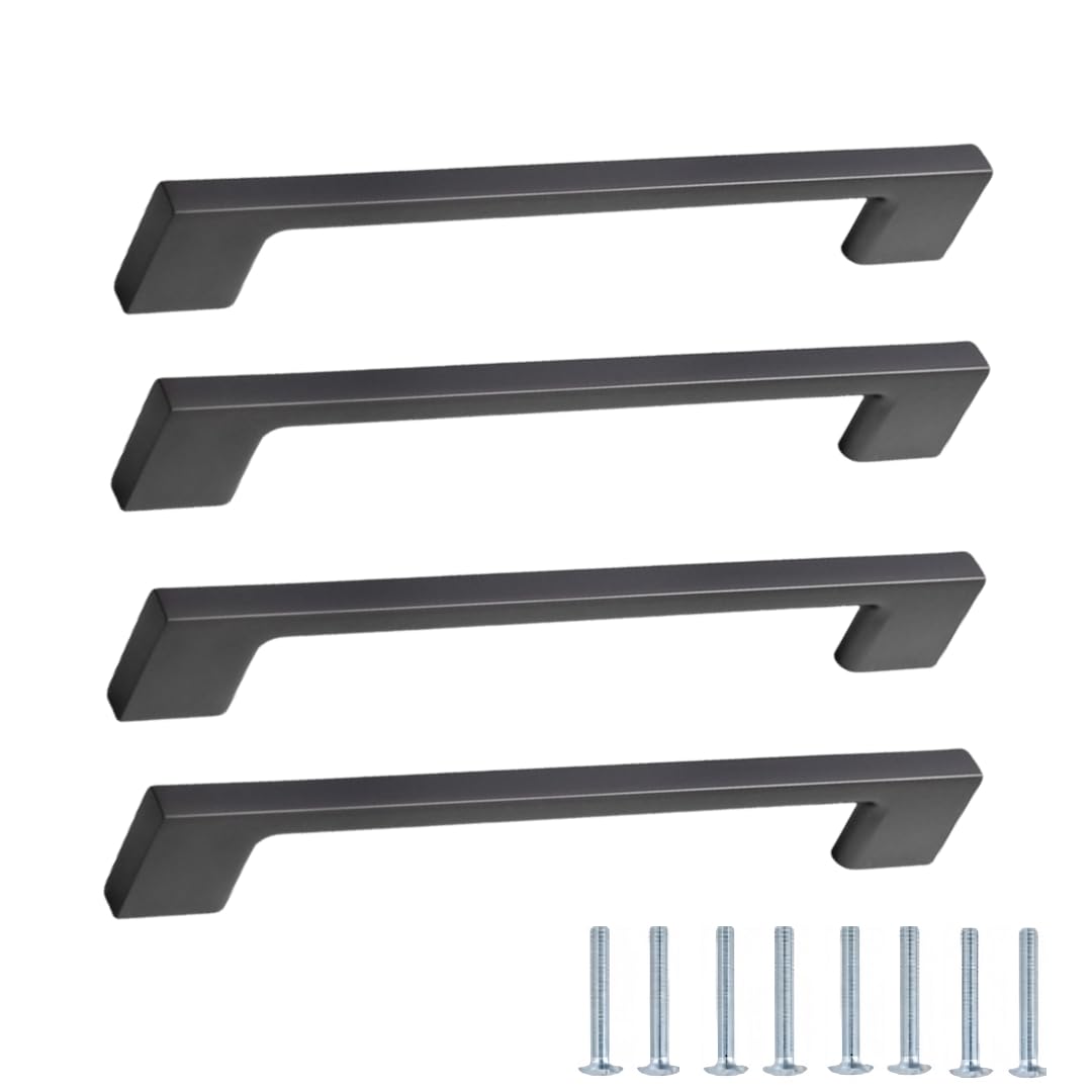 NLQCSXWEP Zinc Alloy Cabinet Bow Handle, Zinc Alloy Cabinet Handles 4 pcs Gray Multiple Sizes Single Hole(6237-160mm)