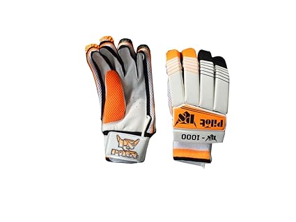 PS Pilot Boys Leather 1000 Series Cricket Batting Gloves (Multicolour)