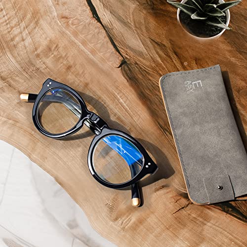 Image of EASY READ Retro Round Blue Light Blocking Reading Glasses for Women,Anti UV Readers for Women with Spring Hinge
