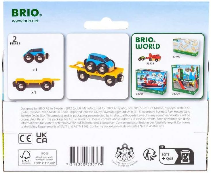 BRIO World 33577 - Car Transporter - 2 Piece Wooden Toy Train Set | Child's Imagination Igniter | FSC Certified | Ideal for Kids Ages 3+ image 3