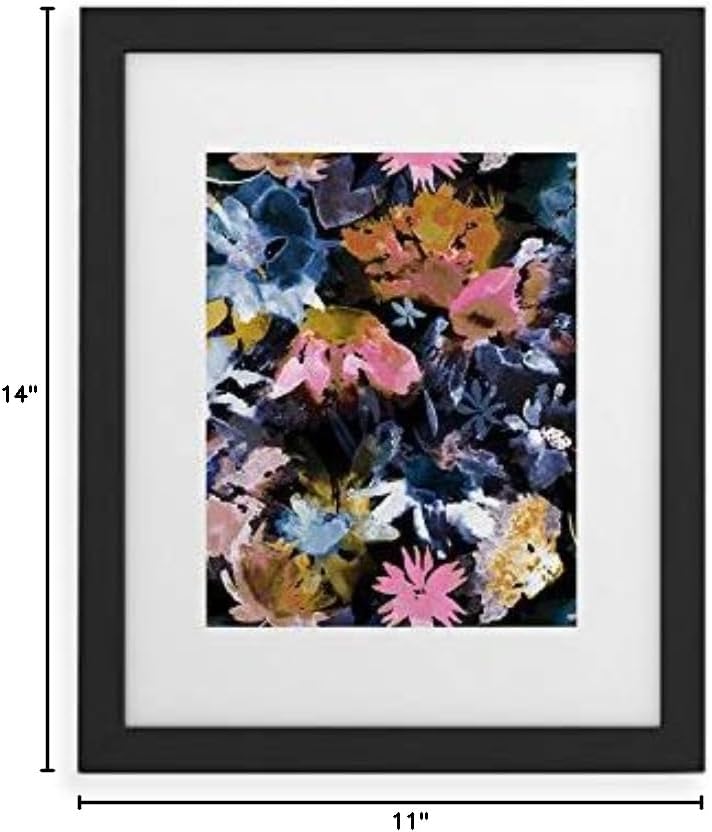 Deny Designs Ninola Designs Framed Art Print, Black Classic (11" x 14"), Spring Memories Dark Painting