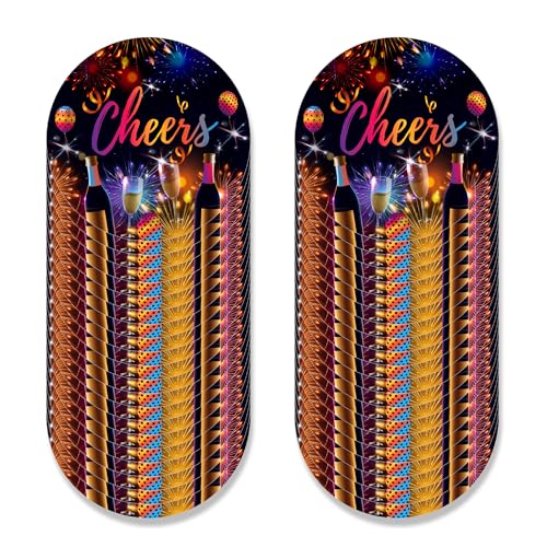 image for Lide Road New Year's Party Plates and Napkins for 24 Guests 64 Pcs Col